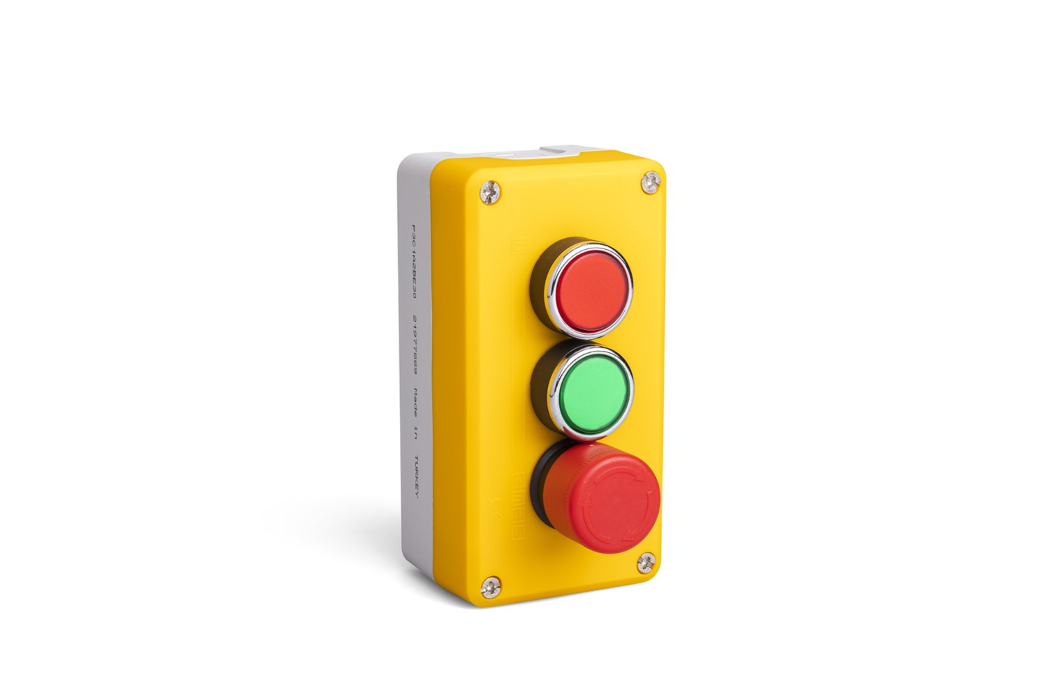P Series Plastic 3 Holes BDE30 + BDDK + BDDY + C3BK (NO) + 2*C4BK (NC) Yellow-Grey Control Box - P3C1A2BE30