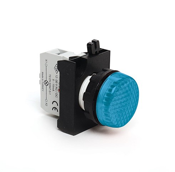 CP Series Plastic with LED 12-30V AC/DC Blue 22 mm Pilot - CP070XM