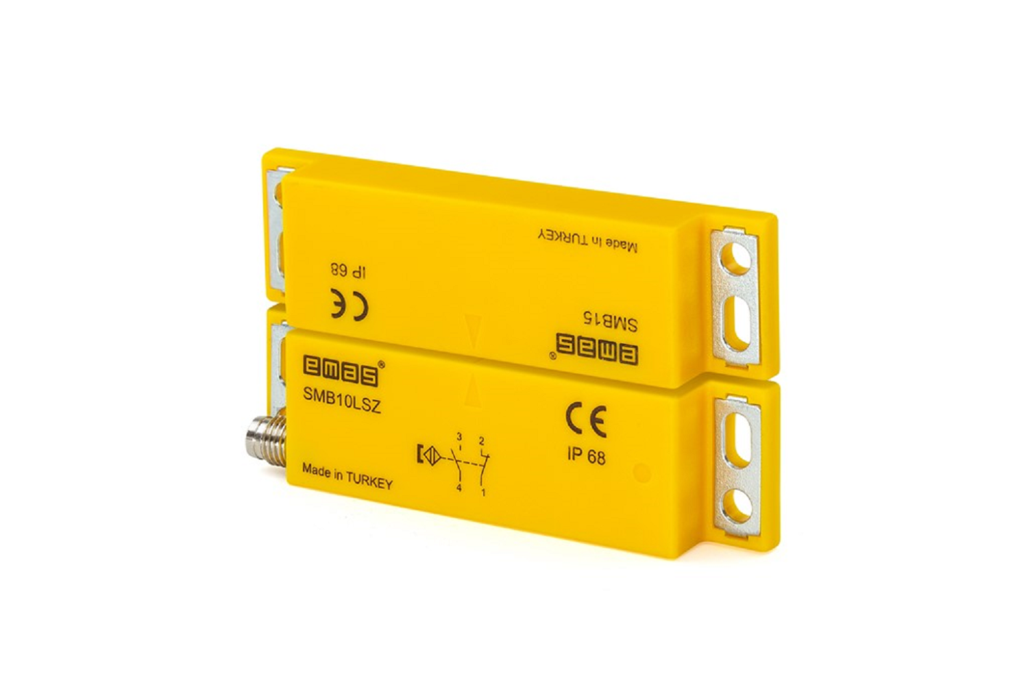 Plastic Left Exit 1NC+1NO 5mm M8*4 Connector 78mm Rectangular Magnetic Door Switch - SMB10LSZ-B15